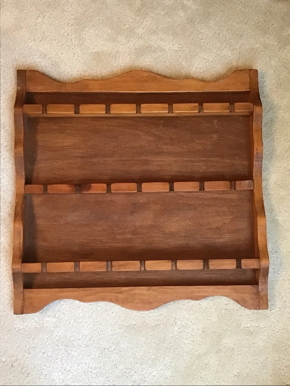Vintage Wooden Spoon Collection Display, 18 7/8” x 18 5/8” x 1 5/8”
